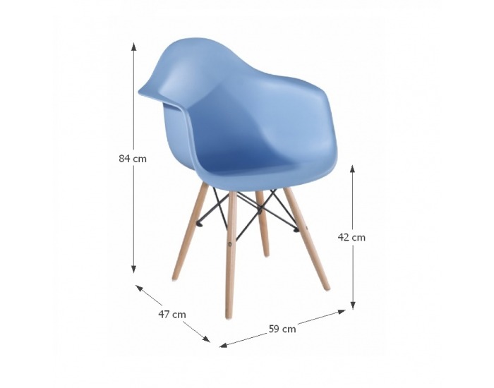 Jedálenská stolička Damen - modrá / buk