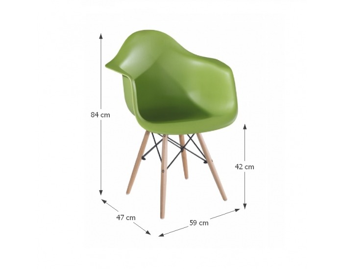 Jedálenská stolička Damen - zelená / buk