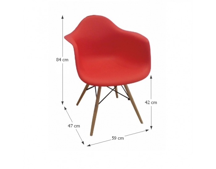 Jedálenská stolička Damen - červená / buk