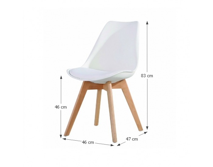 Jedálenská stolička Bali - biela / buk