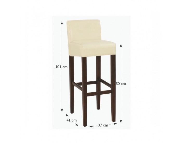 Barová stolička Sorin New - tmavý orech / krémová