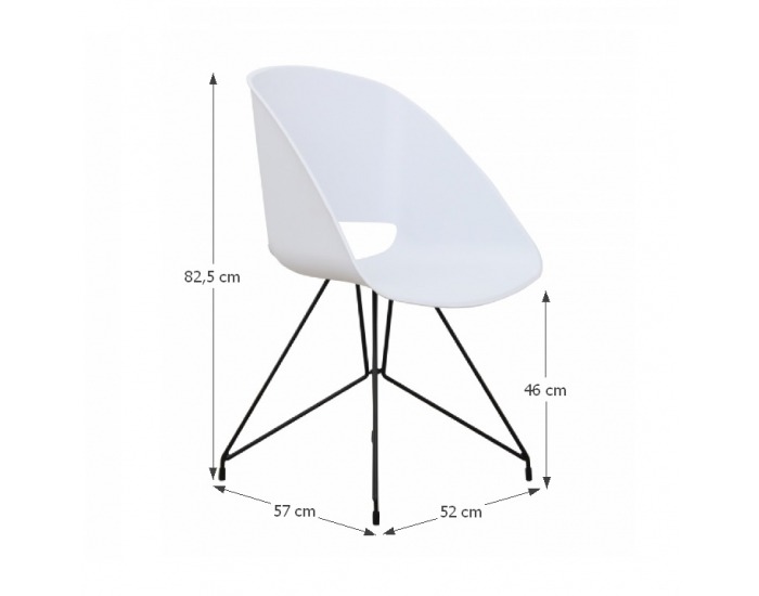 Jedálenská stolička Frame - biela / čierna