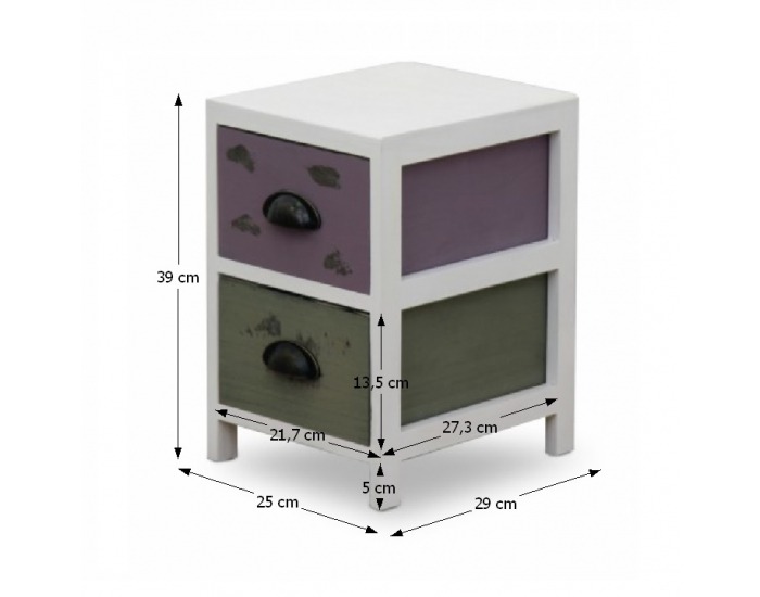 Komoda Alfi 2 - sivá / kombinácia farieb