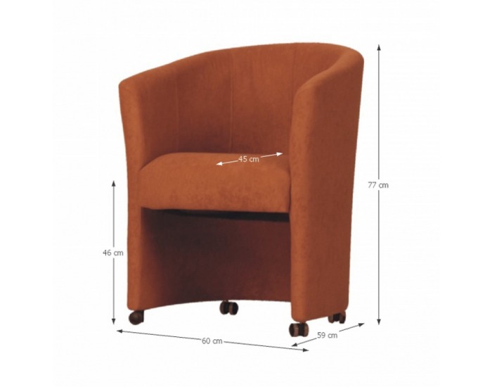 Konferenčné kreslo na kolieskach Eliza - hnedá látka
