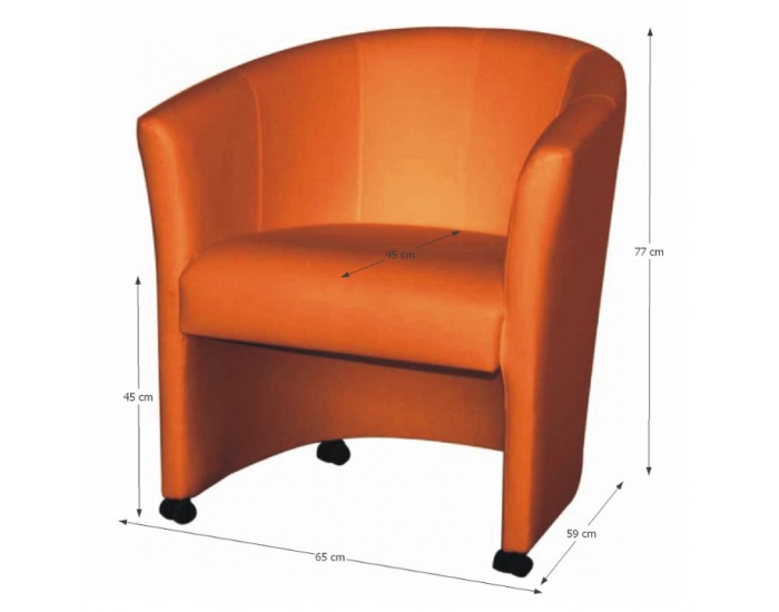 Konferenčné kreslo na kolieskach Eliza - oranžová ekokoža