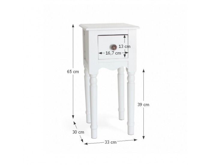 Toaletný stolík Hansel 1 - biela