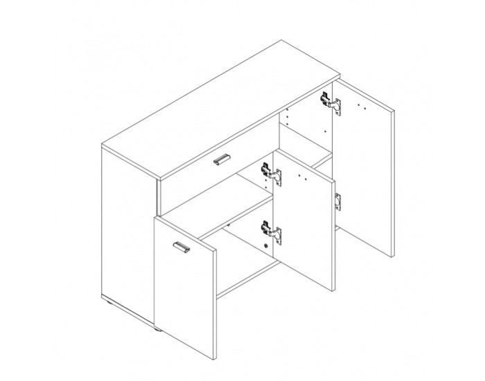 Trojdverová komoda Nena 3 - biela