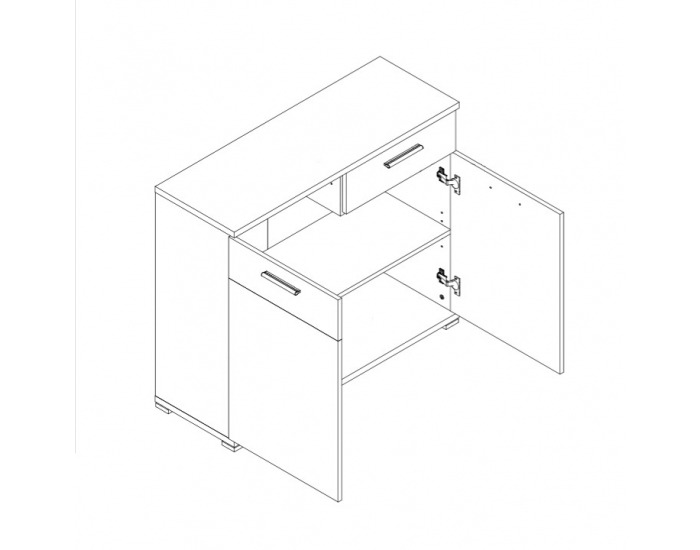 Komoda Stone - dub canyon / hnedá (Lava U741)