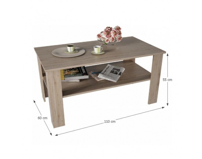 Konferenčný stolík Gaudi - dub san remo