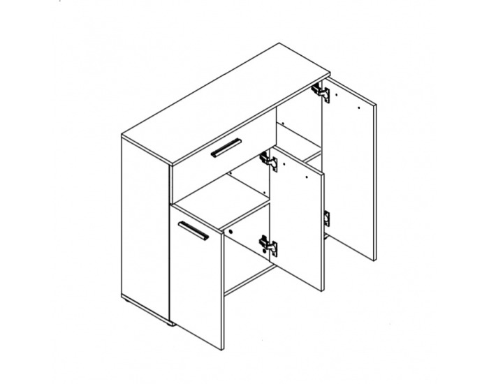Trojdverová komoda Noko-Singa 34 - biela