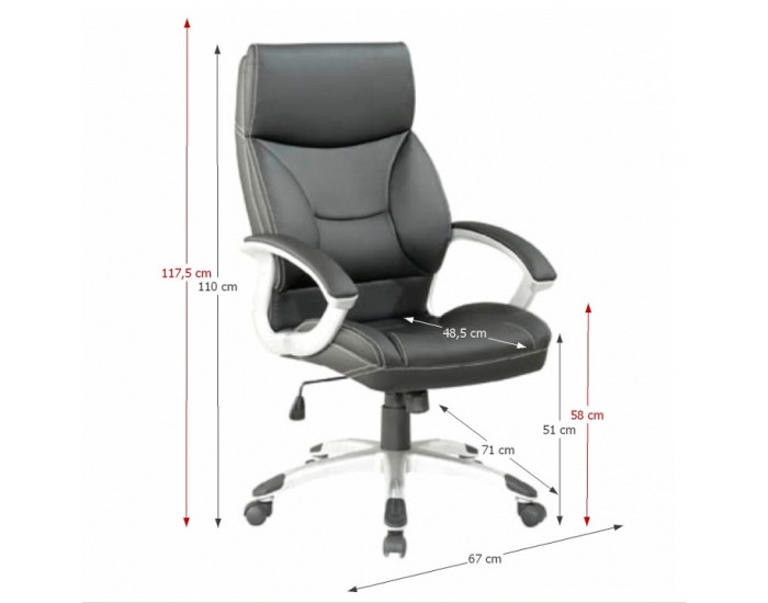 Kancelárske kreslo s podrúčkami BST 3033 - čierna