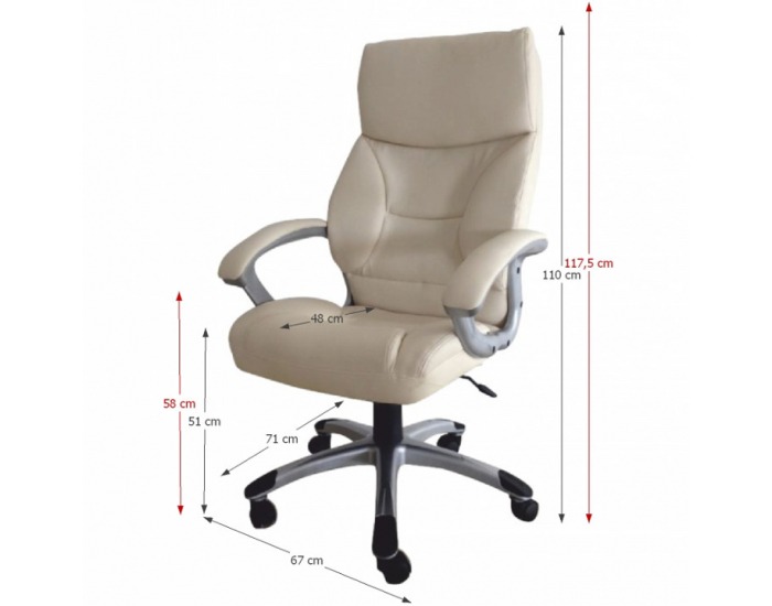 Kancelárske kreslo s podrúčkami BST 3033 - krémová