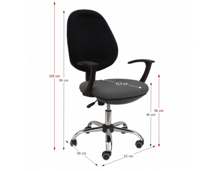 Kancelárska stolička Boban 802 - sivá / čierna