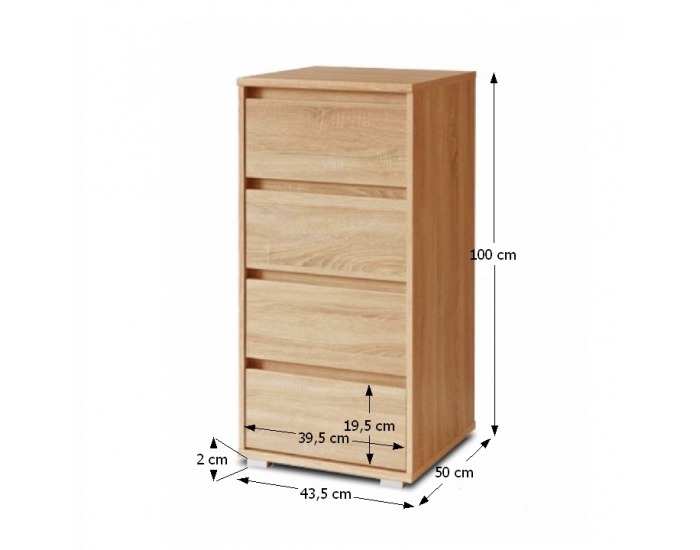 Zásuvková komoda Tasilo 3 - buk