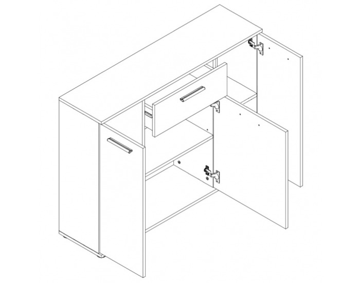 Trojdverová komoda Noko-Singa 35 - biela