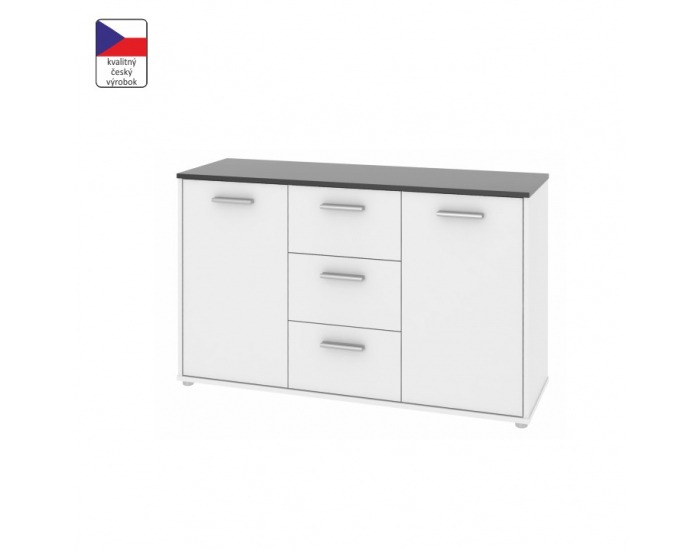 Dvojdverová komoda Zara 23 - biela / čierna