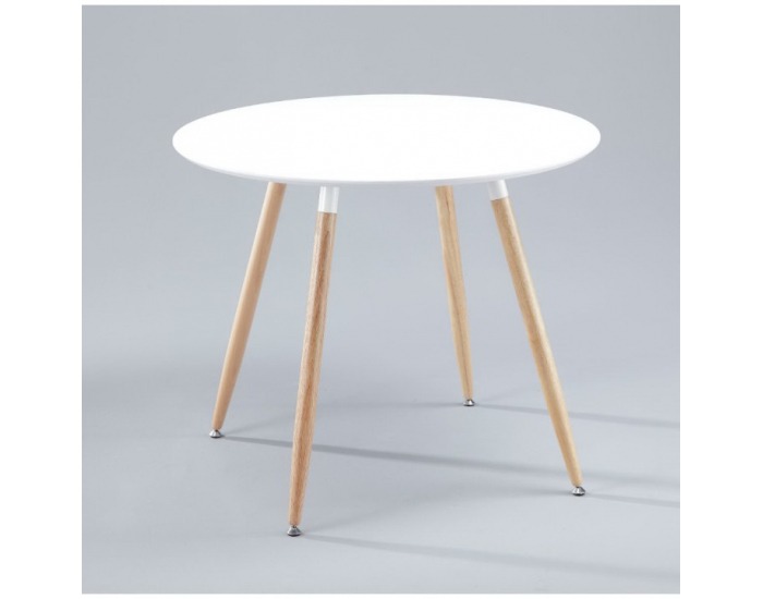 Okrúhly jedálenský stôl Masina - prírodná / biela