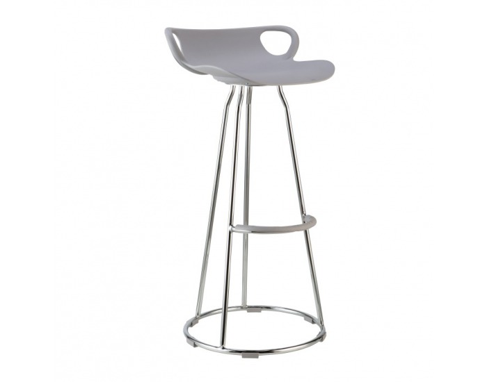Barová stolička Gladi - chróm / sivá