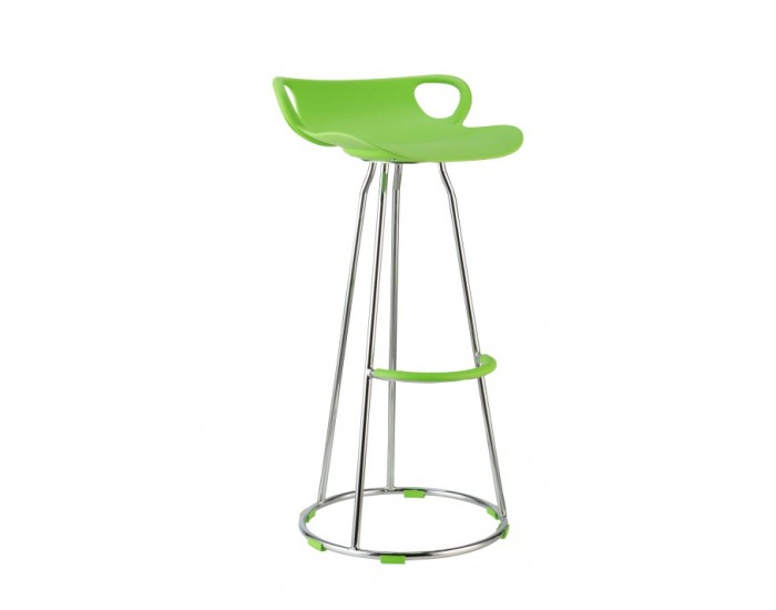 Barová stolička Gladi - chróm / zelená