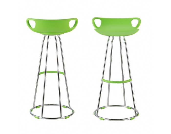 Barová stolička Gladi - chróm / zelená