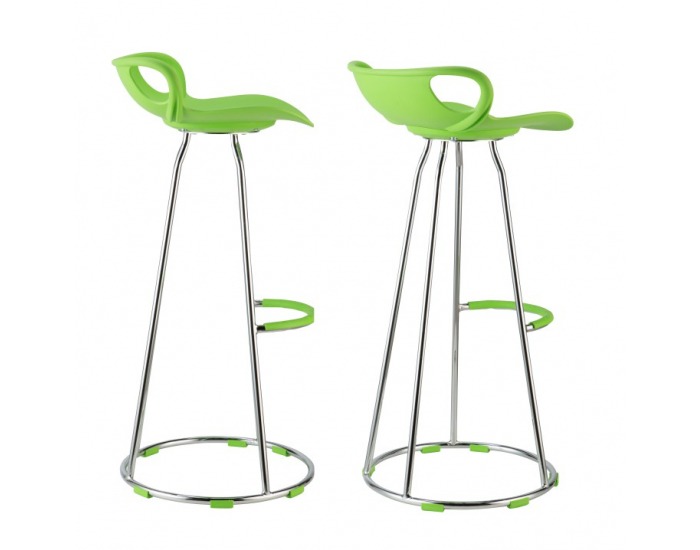 Barová stolička Gladi - chróm / zelená