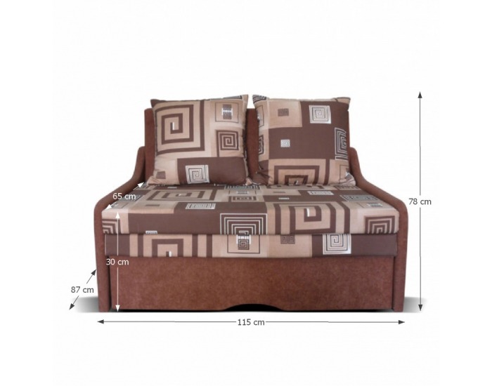 Rozkladacia pohovka s úložným priestorom Toy - hnedá