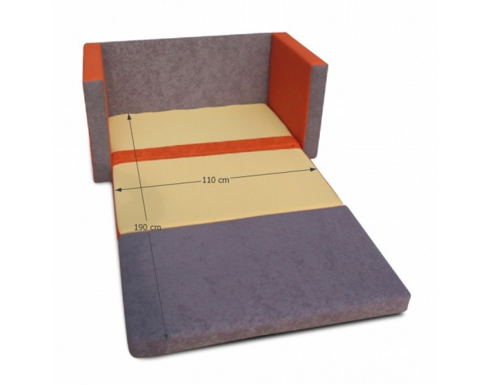 Rozkladacia pohovka Katarina New - oranžová / sivá