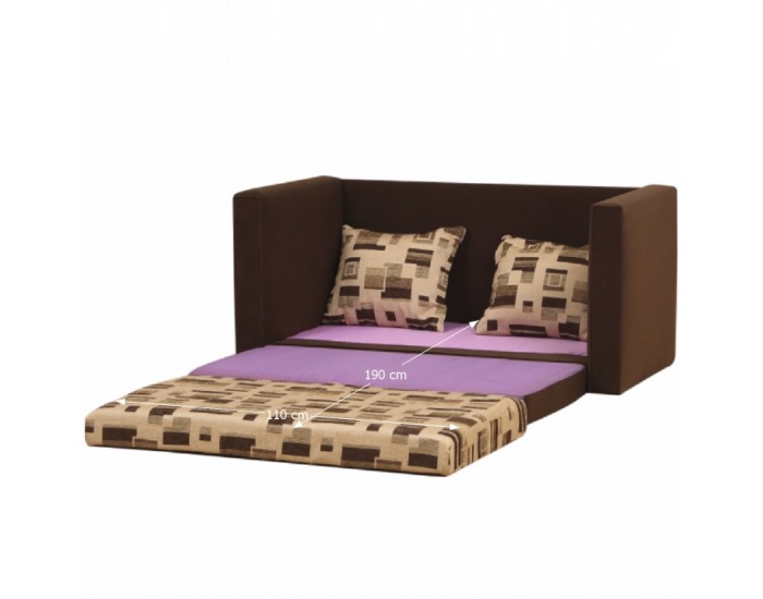 Rozkladacia pohovka s úložným priestorom Katarina - hnedá / vzor