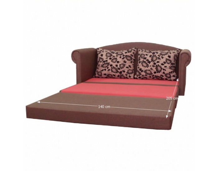 Rozkladacia pohovka Simeon - hnedá / vzor