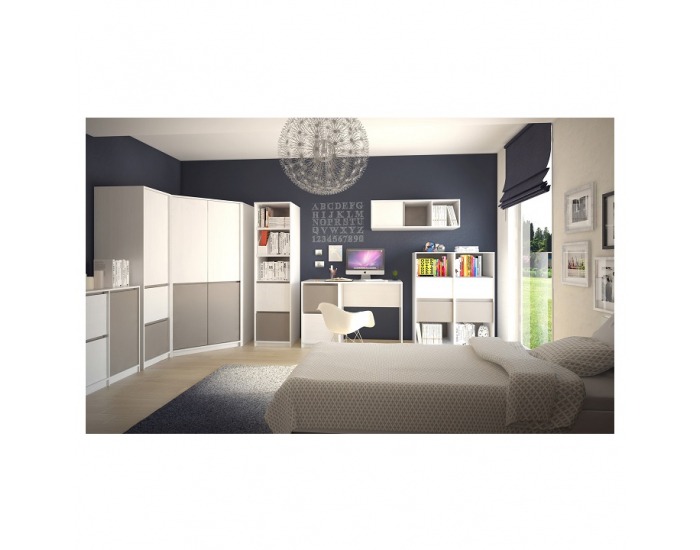 Polica Manti W1 - sosna Andersen / congo sivá