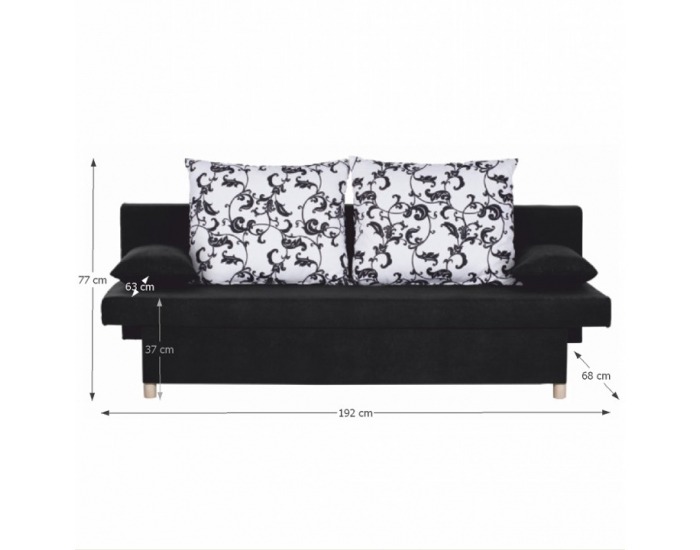 Rozkladacia pohovka s úložným priestorom Veli - čierna