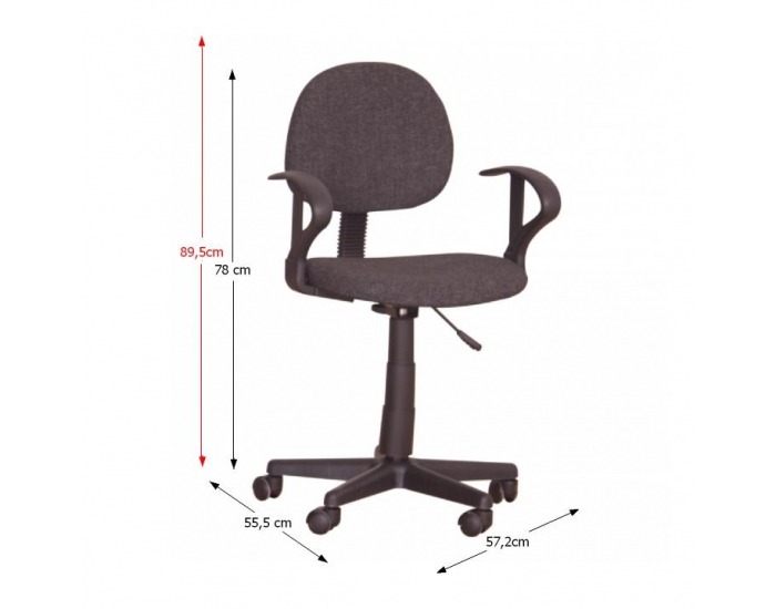 Kancelárska stolička s podrúčkami TC3-227 - čierna