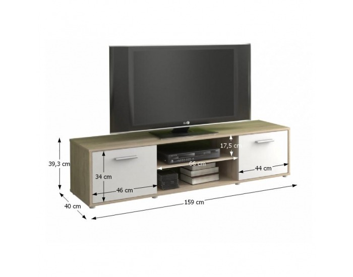 TV stolík Zuno 1 - dub sonoma / biela