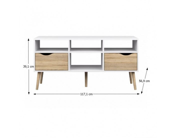 TV stolík Oslo 75391 - dub sonoma / biela