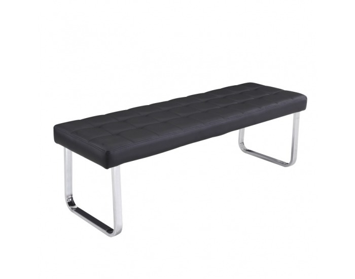 Čalúnená lavica Brand - čierna / chróm
