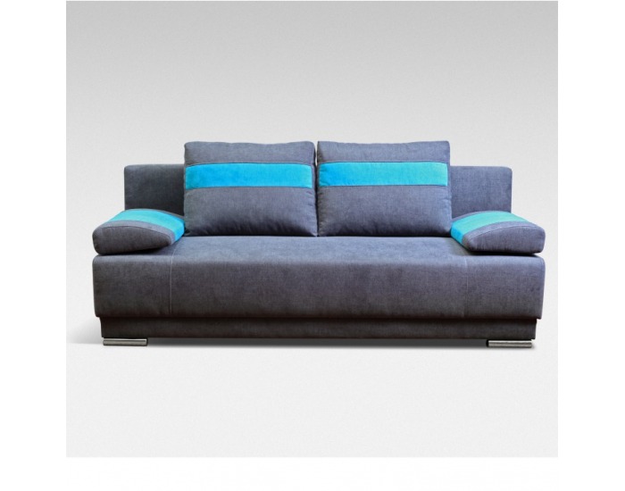 Rozkladacia pohovka s úložným priestorom Lido - sivá / tyrkysová