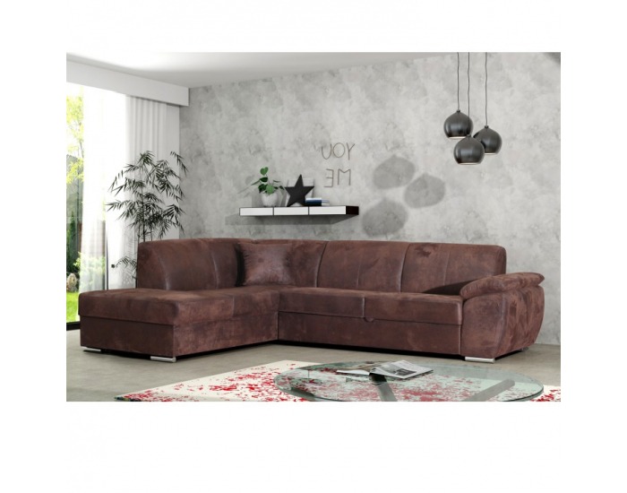 Rohová sedačka s rozkladom Vador L - čokoládová