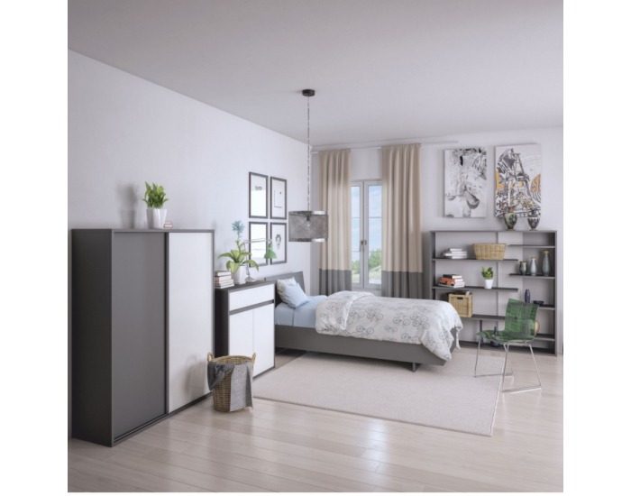 Regál Marsie M8 - grafit / biela