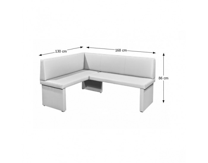 Čalúnená rohová lavica do kuchyne Modern L - biela