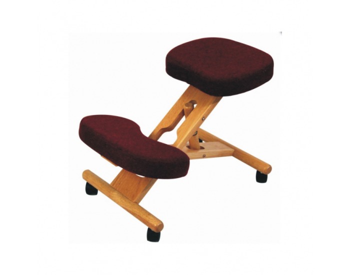 Ergonomická kľakačka na kolieskach Tempo Kľakosed - buk / bordová