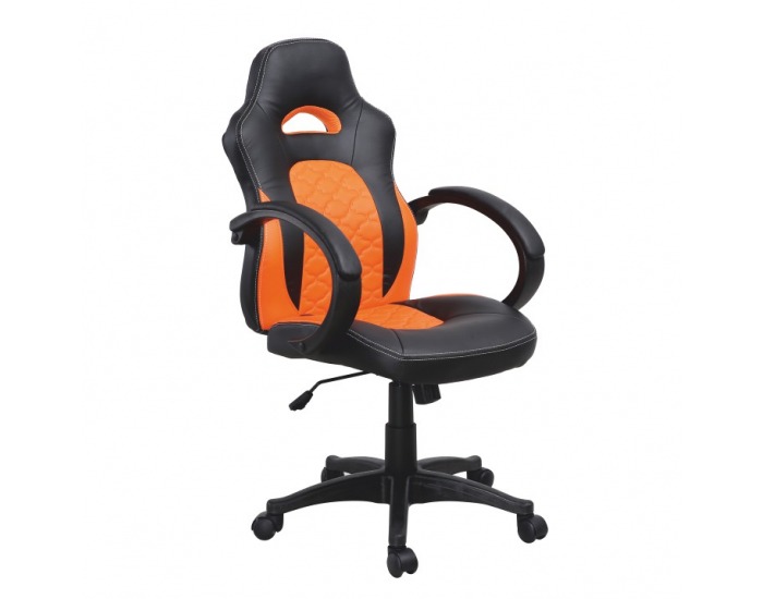 Kancelárske kreslo s podrúčkami Nelson - čierna / oranžová
