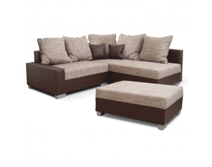 Rohová sedačka Ida New P - hnedá / svetlohnedá melírovaná