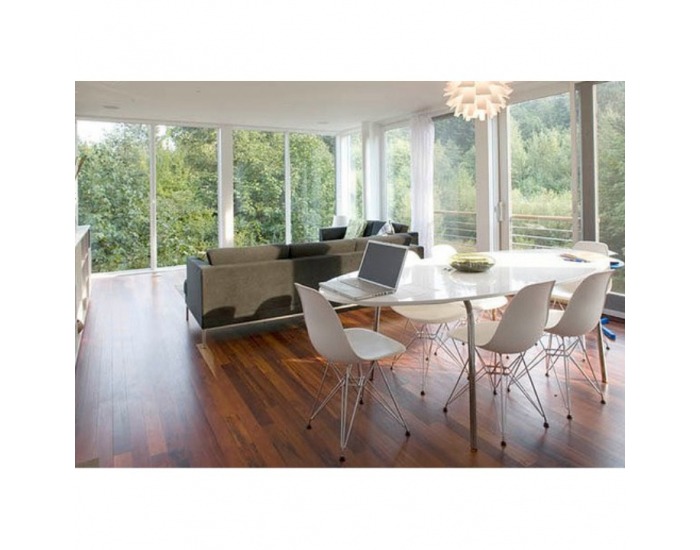 Jedálenská stolička Metal - biela / chróm