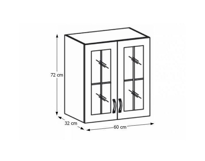 Horná kuchynská skrinka Royal G60S - biela / sosna nordická