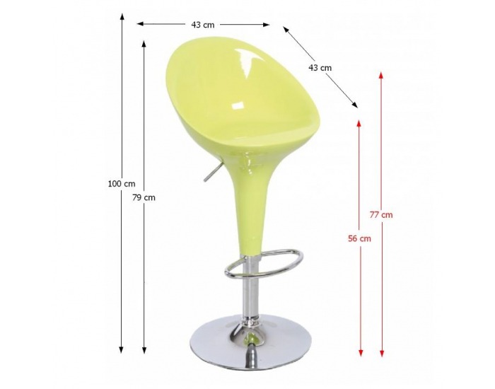 Barová stolička Alba HC-169 New - chróm / zelená