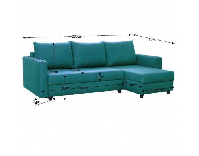 Rohová sedačka s rozkladom a úložným priestorom Evan L/P - hnedá