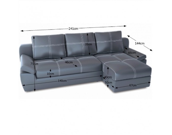 Rohová sedačka s rozkladom a úložným priestorom Ares P - čierna