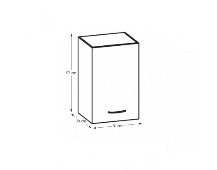 Horná kuchynská skrinka Cyra New G-30 - dub sonoma / biela