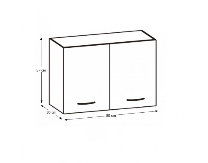 Horná kuchynská skrinka Cyra New G-80 - dub sonoma / biela