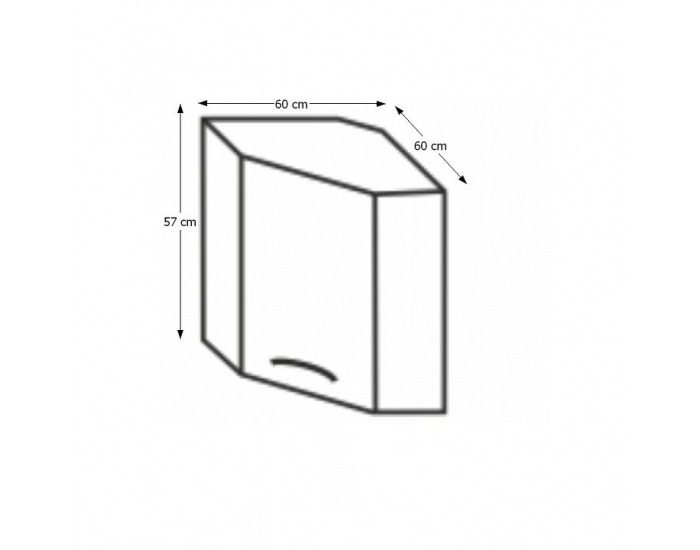 Horná rohová kuchynská skrinka Cyra New GN-60 - dub sonoma / biela